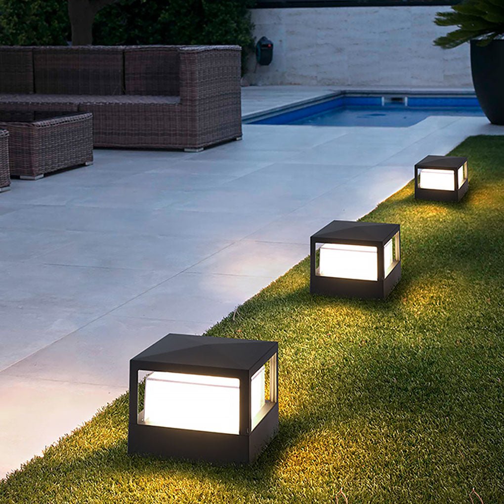 Waterproof decorative post light shown in an alternative view
