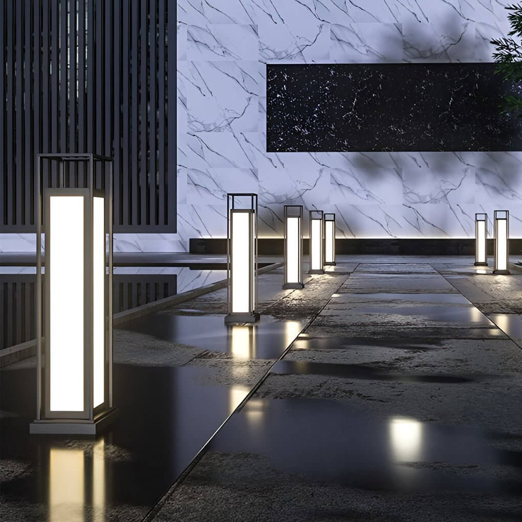 Outdoor Bollard Light, Stainless Steel Waterproof LED Lawn and Pathway Column Lamp, Four Heights for Layered Landscapes