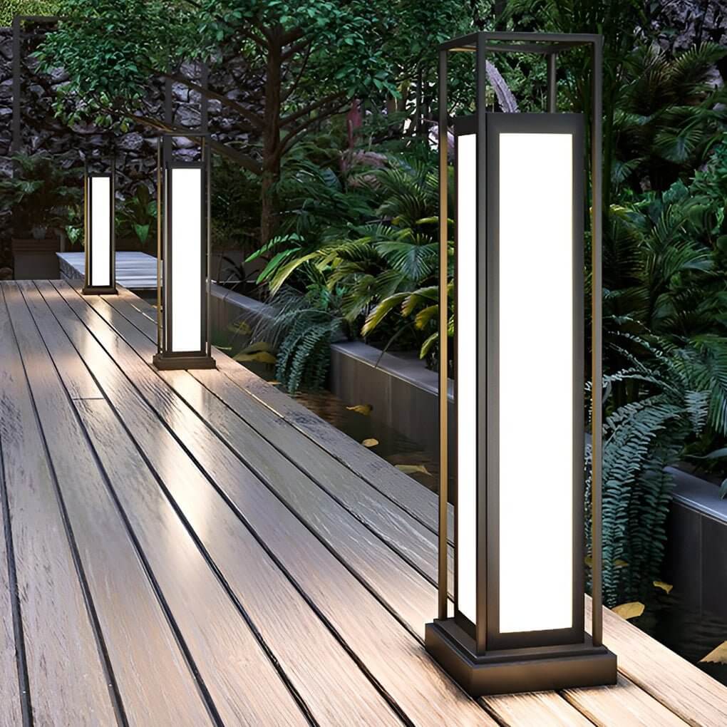 Outdoor Bollard Light, Stainless Steel Waterproof LED Lawn and Pathway Column Lamp, Four Heights for Layered Landscapes