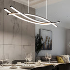 Wave pendant light in a contemporary dining room