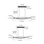 Dimension diagram for the wave linear pendant light