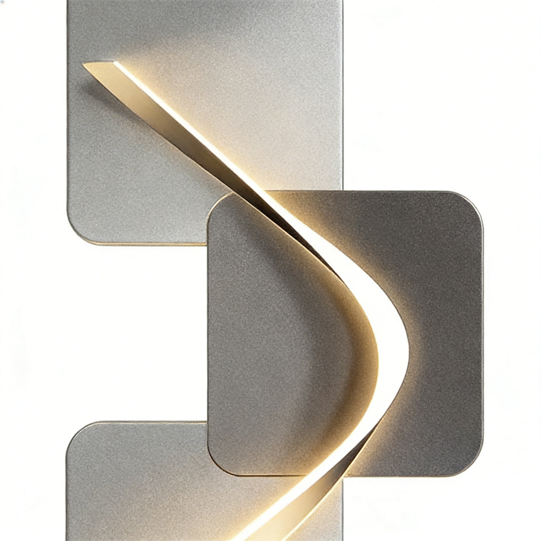Wave Pattern Wall Sconce, Geometric Crystal Ceramic LED Art Light for Living Rooms and Bedrooms, USB-Powered Backlit Panel
