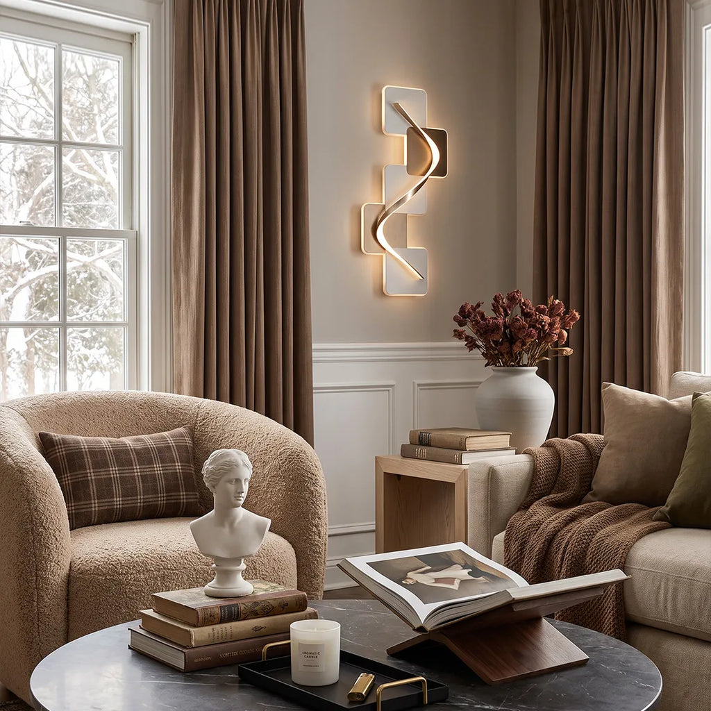 Wave Pattern Wall Sconce, Geometric Crystal Ceramic LED Art Light for Living Rooms and Bedrooms, USB-Powered Backlit Panel