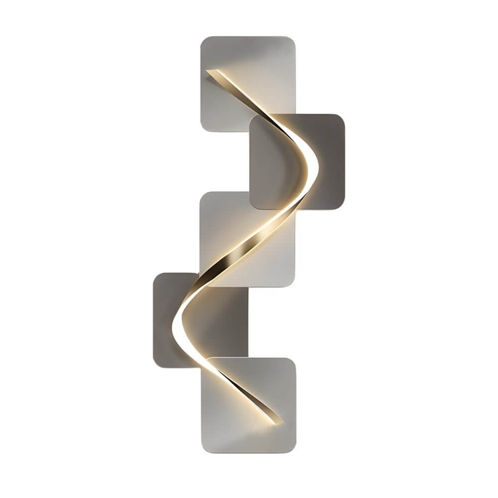 Wave Pattern Wall Sconce, Geometric Crystal Ceramic LED Art Light for Living Rooms and Bedrooms, USB-Powered Backlit Panel