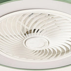 Contemporary flush mount fan with light in an apartment room