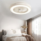 Flush mount fan with LED light fitted to a low ceiling