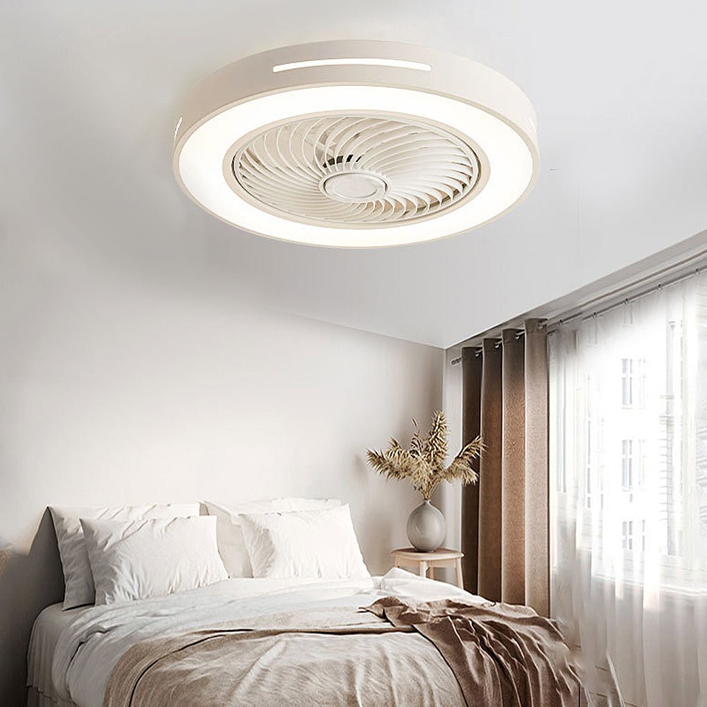 Flush Mount Ceiling Fan with Light, Low Profile Smart LED Fan for Bedrooms and Living Rooms, Remote Control in Seven Colors