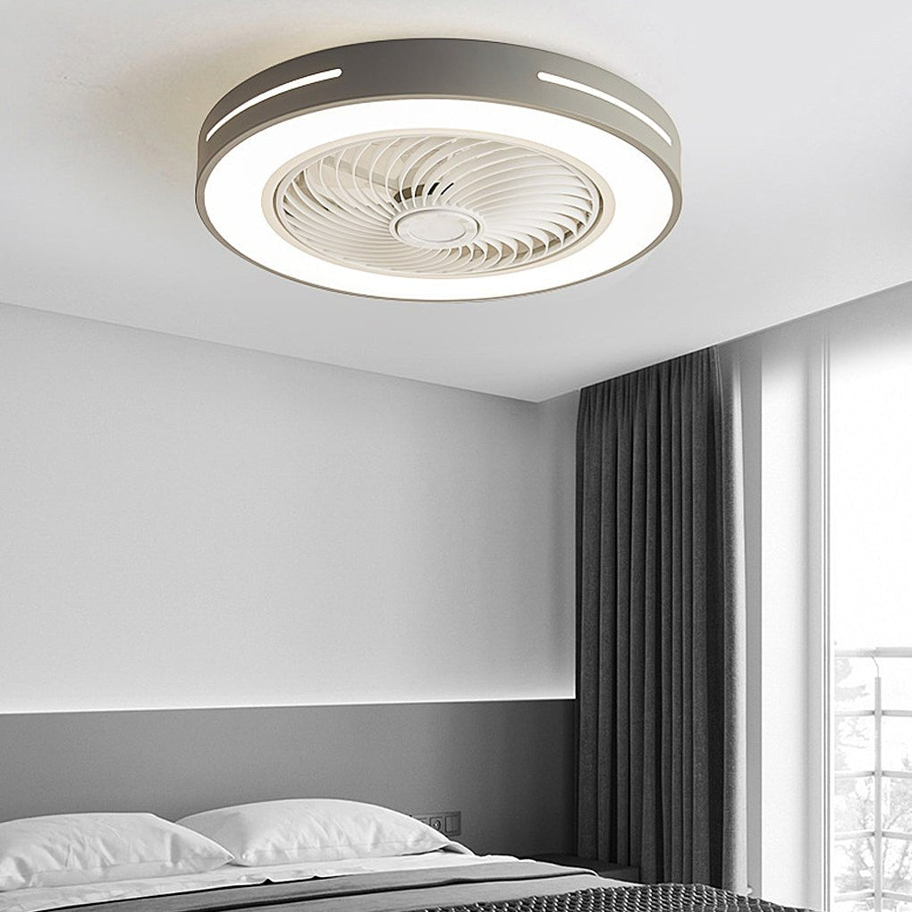 Flush Mount Ceiling Fan with Light, Low Profile Smart LED Fan for Bedrooms and Living Rooms, Remote Control in Seven Colors
