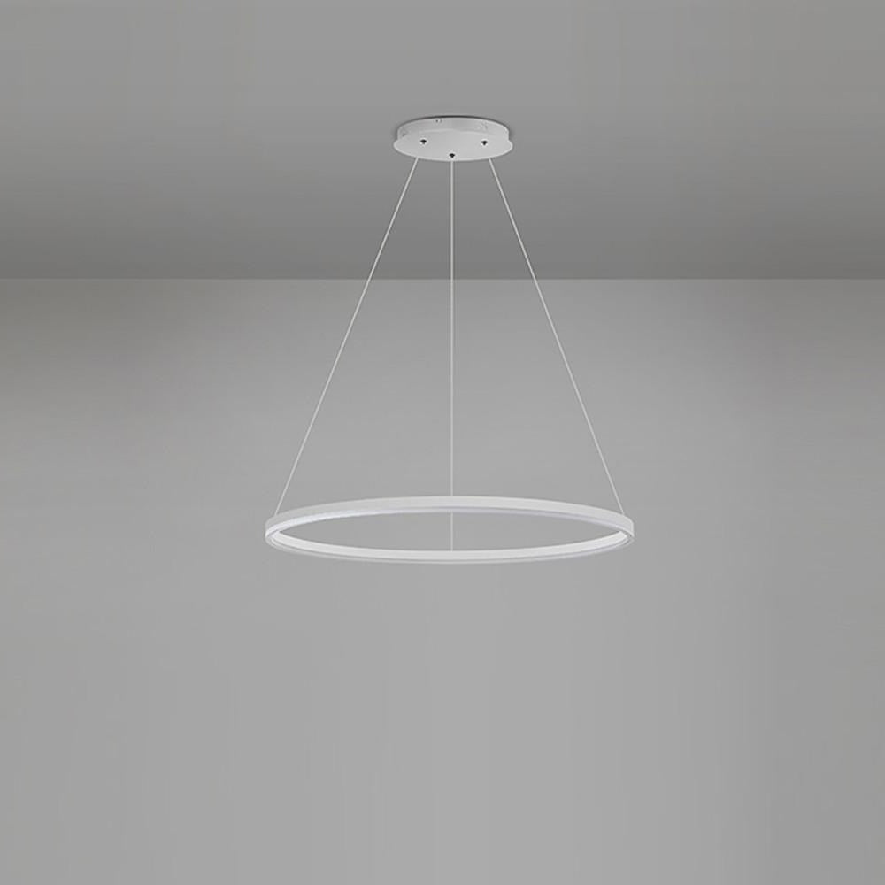 Modern LED Ring Chandelier, Round Halo Ceiling Light for Dining Room and Bedroom, Dimmable Aluminum Circle Pendant in 16, 24 or 31 Inch