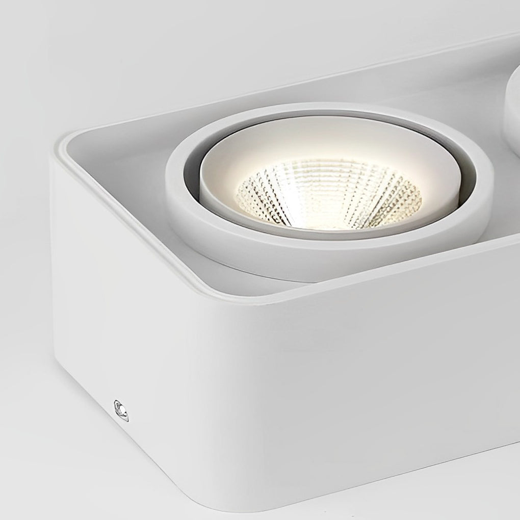 White grid spotlight showing its adjustable rotating head