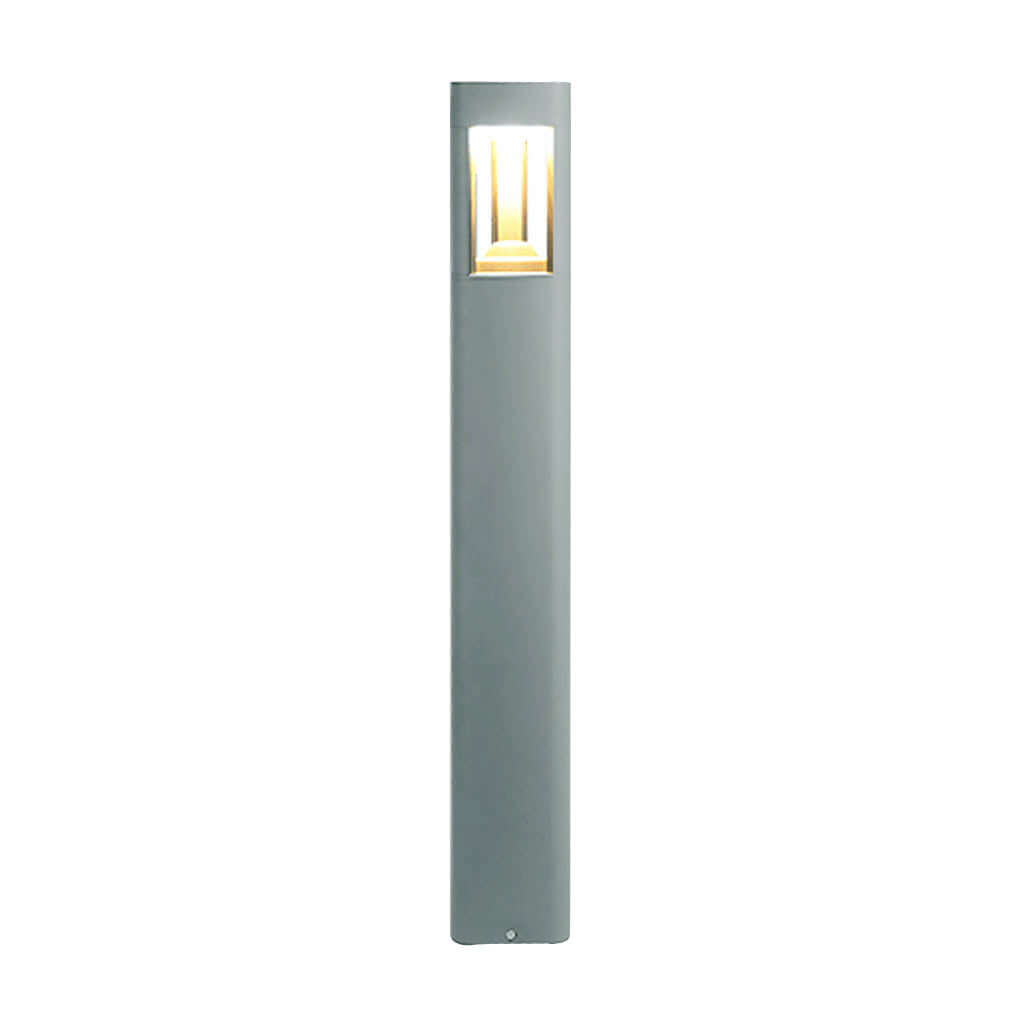 Hollow Bollard Light, Aluminum Lattice LED Path Post Lamp for Driveways and Garden Walks, Solar or Hardwired Three-Sided Glow