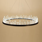 Black metal crystal ring chandelier, fourth product view