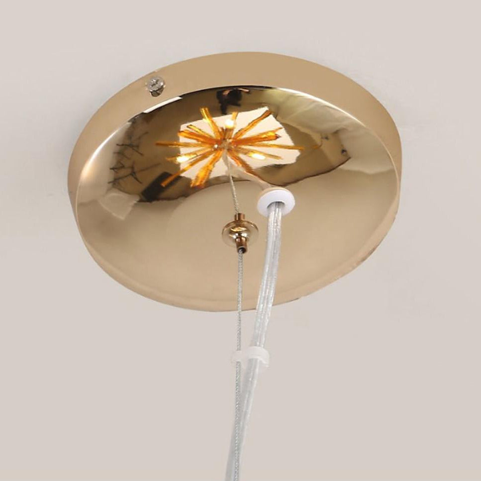 Metal nine-light starburst island pendant, seventh product view