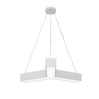 Y-shaped linear pendant light shown in a white finish