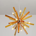 Metal nine-light starburst island pendant, fourth product view